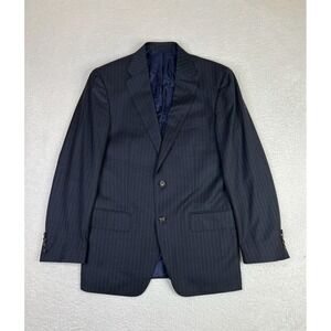 Faconnable Suit Jacket Mens 38R (EU 48R) Gray Pinstripe Wool Guabello Super 150s